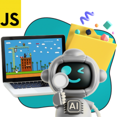 Язык программирования JavaScript + AI. Проектное обучение + геймификация + AI-помощники - КИБЕРшкола программирования для детей, компьютерные курсы для школьников, начинающих и подростков - KIBERone г. Волжск